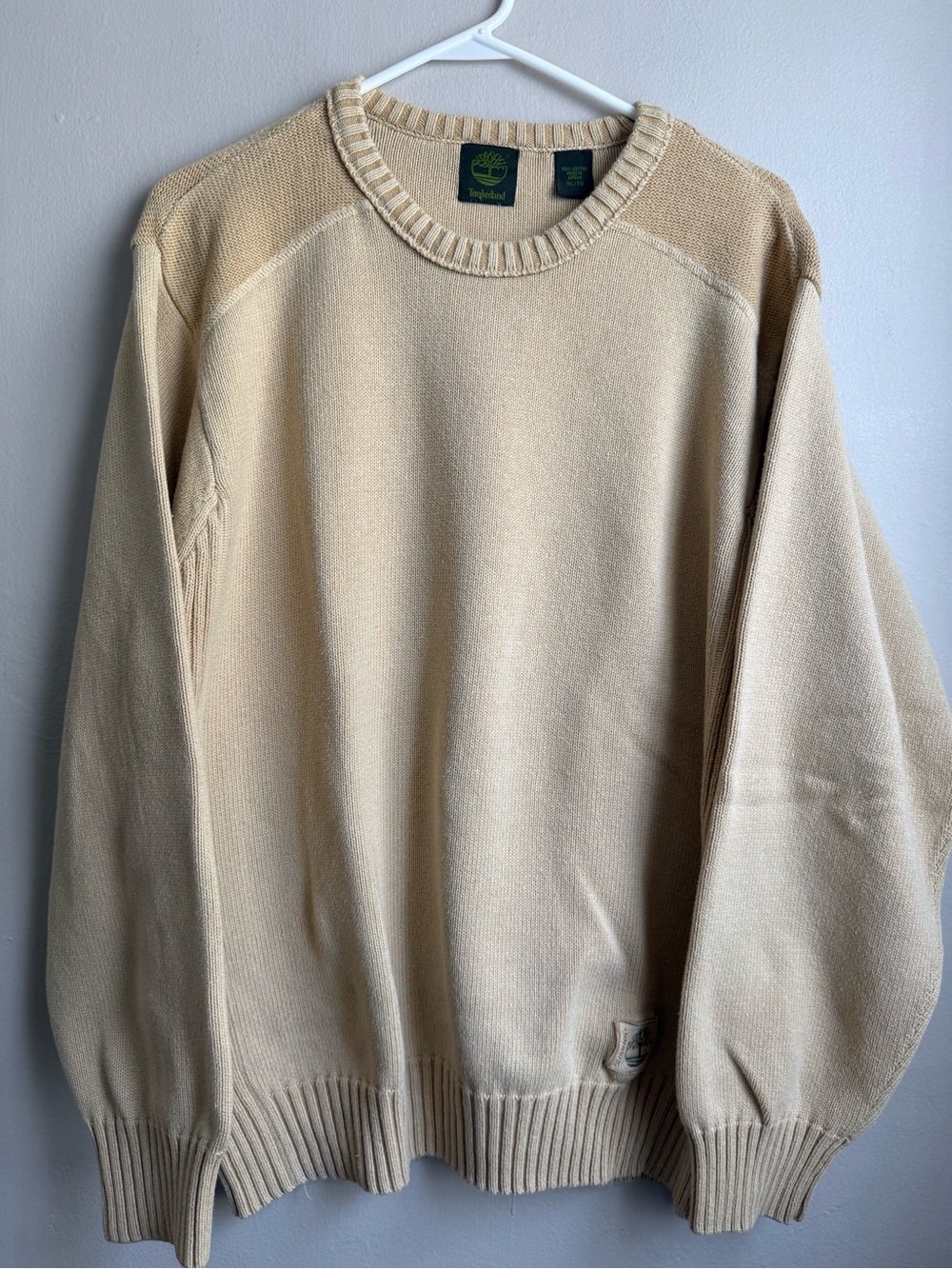 Timberland Vintage Y2K Crewneck Sweater Oatmeal Cotton XL Gorpcore Workwear
